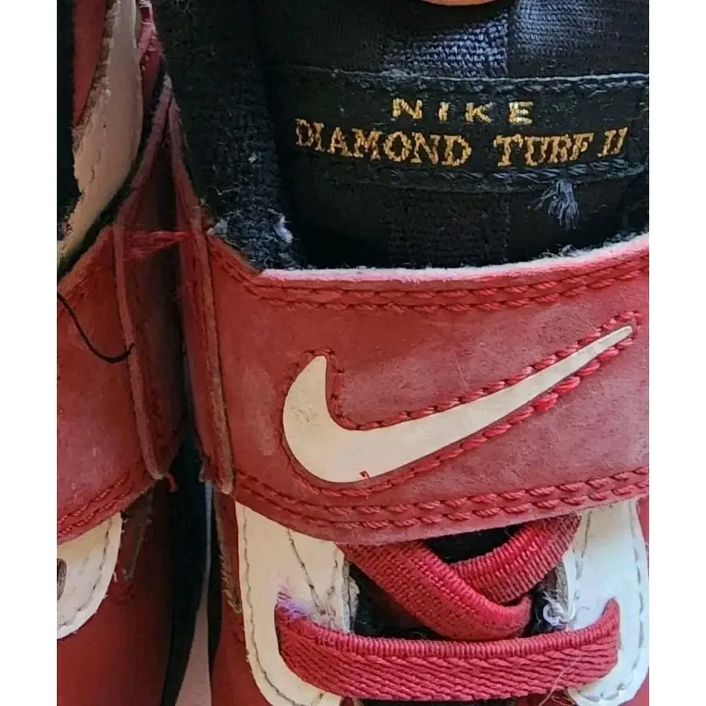 Nike Air Diamond Turf 2 Varsity Red/Gold Child Size 8C Toddler Retro Sneakers